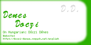 denes doczi business card