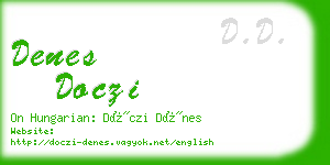 denes doczi business card